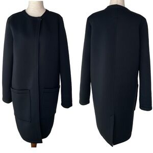Avec Les Filles Coat Soft Neoprene Black Size Small